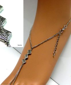 Chaine de pied fantaisie métal argenté